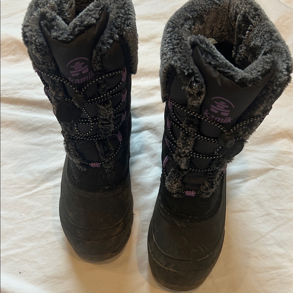 Kamik kids Black and Purple Winter Boots